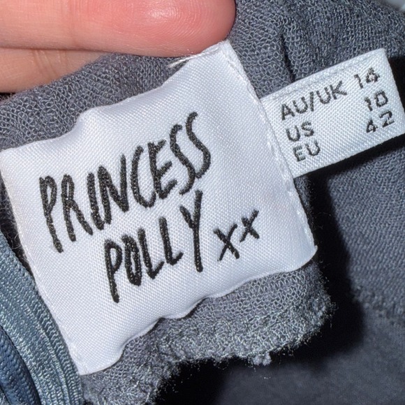 Princess Polly Charcoal Gray Textured Mini Skirt Size US 10 Tailored Back Zip - Picture 3 of 3